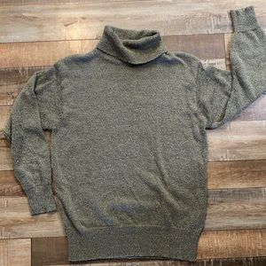 Western connections turtleneck olive sweater